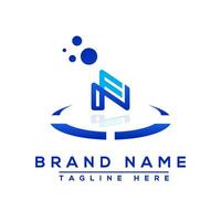 lettera nf blu professionale logo per tutti tipi di attività commerciale vettore