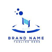 lettera NY blu professionale logo per tutti tipi di attività commerciale vettore