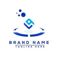 lettera lq blu professionale logo per tutti tipi di attività commerciale vettore