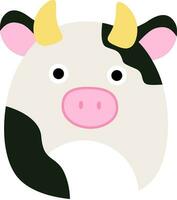mucca cartone animato icona illustrazione animale design vettore