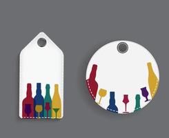 modello di prezzo dell'etichetta astratta con bottiglie e bicchieri di alcol. illustrazione vettoriale