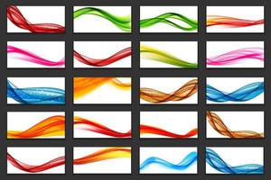 astratto sfondo colorato set di carte onda. illustrazione vettoriale