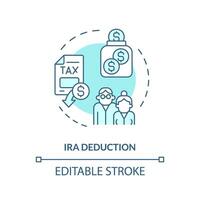 irs deduzione morbido blu concetto icona. individuale la pensione account. imposta sollievo. genere di finanziario beneficio. il giro forma linea illustrazione. astratto idea. grafico design. facile per uso nel blog inviare vettore