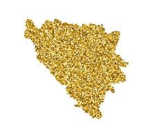 vettore isolato illustrazione con semplificato bosnia e erzegovina carta geografica. decorato di brillante oro luccichio struttura. Natale e nuovo anno vacanze' decorazione per saluto carta.