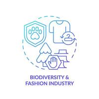 2d pendenza icona biodiversità e moda industria concetto, semplice isolato vettore, sostenibile moda magro linea blu illustrazione. vettore