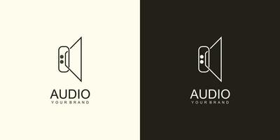Audio suono logo design con moderno concetto vettore