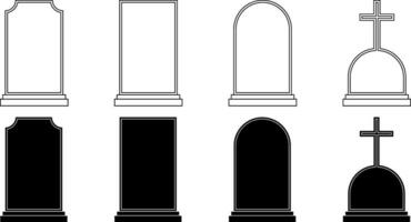 schema silhouette lapide icona impostato vettore