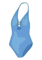 un pezzo costume da bagno cartone animato clipart. estate Abiti, spiaggia vacanza accessorio scarabocchio isolato su bianca. vettore illustrazione nel moderno stile.