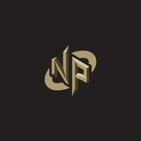 np iniziali concetto logo professionale design esport gioco vettore