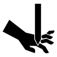 taglio delle dita dritto segno simbolo lama isolare su sfondo bianco, illustrazione vettoriale