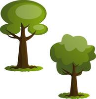 coppia di verde alberi vettore illustrazione su bianca sfondo
