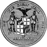 grande foca di il stato di Maryland, unito stati, Vintage ▾ incisione vettore