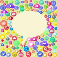 textures icone multicolore sociale media vettore di nel il sfondo elemento forma discorso bolla