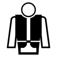 simbolo indossare giubbotto di salvataggio isolare su sfondo bianco, illustrazione vettoriale eps.10