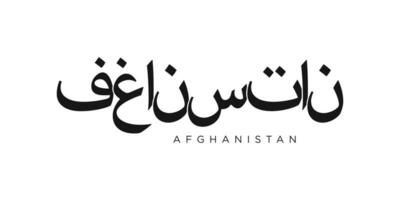 afghanistan emblema. il design Caratteristiche un' geometrico stile, vettore illustrazione con grassetto tipografia nel un' moderno font. il grafico slogan scritta.