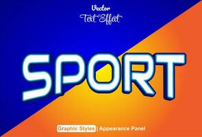 sport testo effetto con blu grafico stile e modificabile. vettore