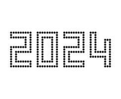 2024 contento nuovo anno astratto nero grafico design vettore logo simbolo illustrazione