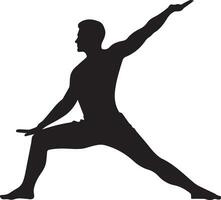 yoga guerriero posa vettore silhouette illustrazione 6
