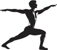 yoga guerriero posa vettore silhouette illustrazione 10