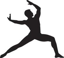 yoga guerriero posa vettore silhouette illustrazione 4