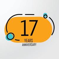 Festa per il 17° anniversario. illustrazione vettoriale. modello di numeri per celebrare. vettore