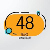 Festa per il 48° anniversario. illustrazione vettoriale. modello di numeri per celebrare. vettore