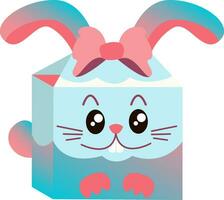 vettore illustrazione di carino coniglietto regalo scatola per festivo ragazzo design isolato su bianca sfondo