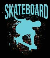 skateboard t camicia design illustrazione vettore