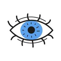 blu occhio con ciglia vettore illustrazione