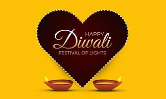 bello disegno felice del fondo di celebrazione del festival di diwali. vettore