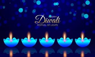 bello disegno felice del fondo di celebrazione del festival di diwali. vettore