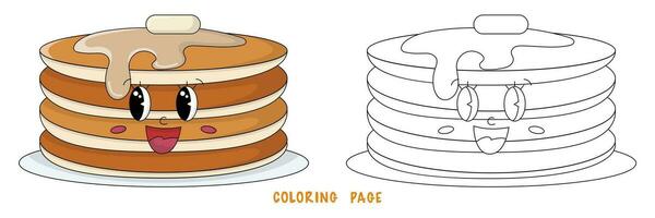 colorazione pagina di Pancakes vettore