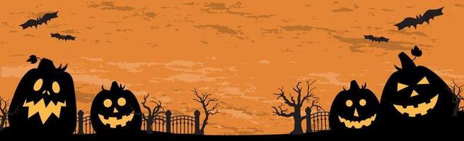sfondo arancione cupo spaventoso di halloween - vettore