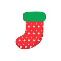 calzini di natale. calzini rossi e verdi con vari motivi per decorazioni natalizie. vettore