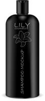 cosmetico shampoo modello bottiglia nel nero colore isolato su bianca. realistico 3d cosmetici pacchetto design con logo nel esso. vettore illustrazione.