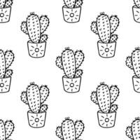 senza soluzione di continuità modello con cactus scarabocchio per decorativo Stampa, involucro carta, saluto carte e tessuto vettore