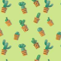 seamless pattern di cactus vettore