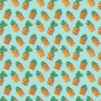 seamless pattern di cactus vettore