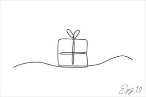 continuo linea vettore illustrazione design di regalo scatola