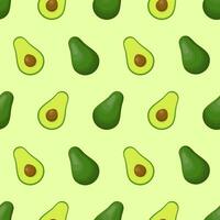 avocado totale e metà senza soluzione di continuità modello per tessili, stampe, abbigliamento, trapunta, bandiera e di più. salutare cibo sfondo. estate frutta per un' salutare stile di vita. biologico frutta. vettore illustrazione.