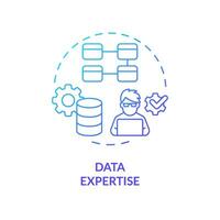 2d pendenza dati competenza icona, isolato vettore, ai ingegnere creativo magro linea illustrazione vettore