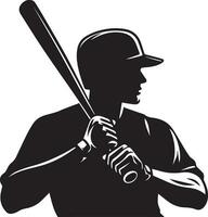 baseball giocatore vettore silhouette, silhouette, nero colore 10