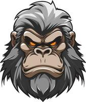 arrabbiato gorilla testa portafortuna vettore
