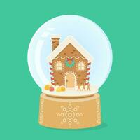 Pan di zenzero Casa snowglobe vettore