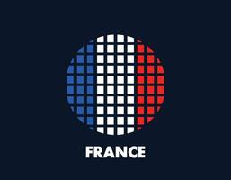 il Francia il giro bandiera icona. design bandiera con il preparativi di piazze quello modulo un' cerchio. bandiera con blu, bianca, rosso. vettore