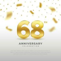 68 ° anniversario celebrazione con oro luccichio colore e nero sfondo. vettore design per celebrazioni, invito carte e saluto carte.