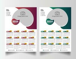 2024 calendario modello vettore