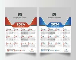 2024 parete calendario vettore