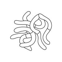 mano disegnato bambini disegno cartone animato vettore illustrazione carino gommoso vermi isolato su bianca sfondo