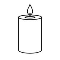 candela con fiamma silhouette scarabocchio illustrazione vettore